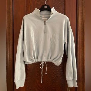 Baby blue American Eagle cropped drawstring hoodie Size M